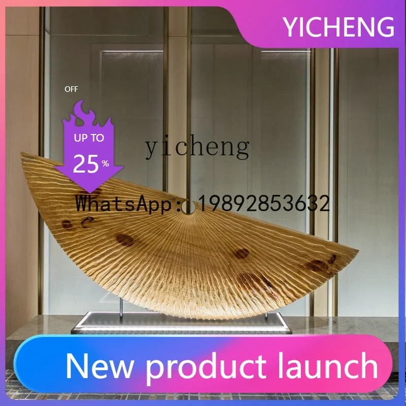 D28 abstract half-moon wood carving handicrafts decorative ornaments porch sculpture artwork