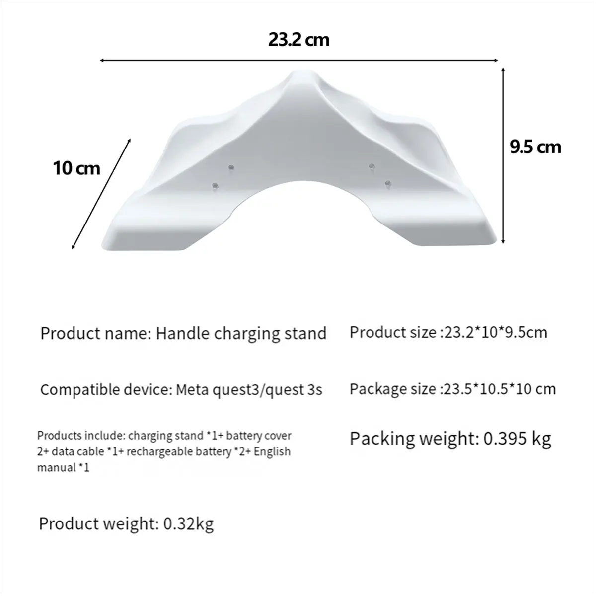 AABFK For Meta Quest 3/Quest 3S Controller Charging Cradle,Oculus Fast Charging Station Charge Dock Controller VR Accessories