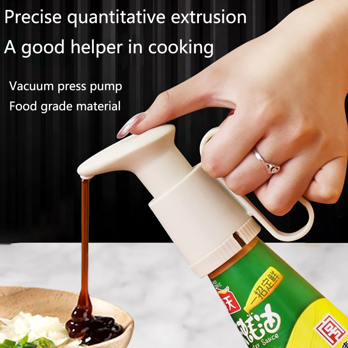 Extrusora cuantitativa de salsa de ostras con mango, prensa de salsa de ostras para el hogar, botella de aceite de condimentos para cocinar en la boca, herramienta de cocina para el hogar
