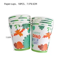 Disney Birthday Party Cartoon Dinosaur Theme Disposable Tableware Set Paper Towers Knives Forks Spoons