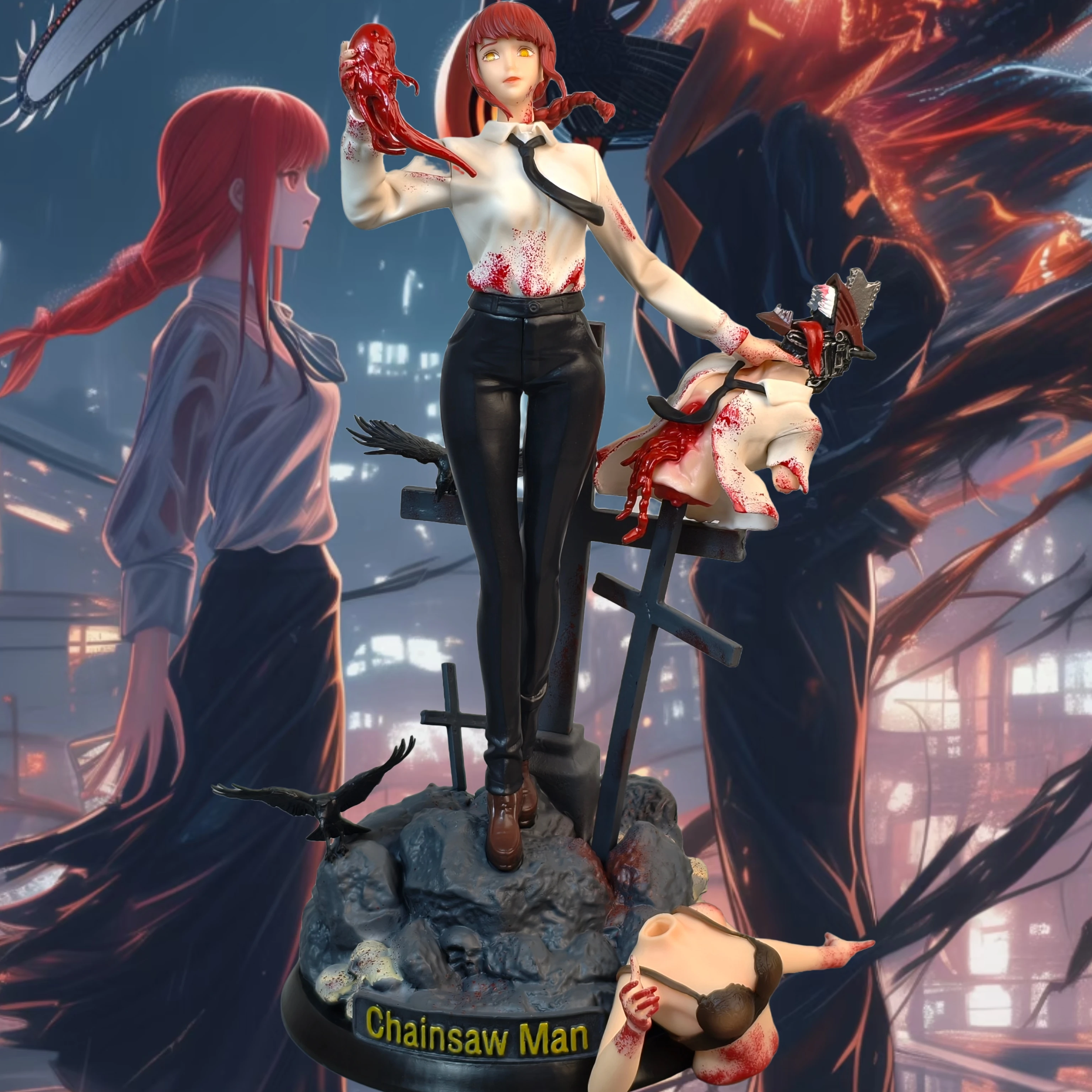 35cm 13.7 inch Anime Makima Action Figures Pvc Statue Desktop Ornamen Collection Statue Model Decoration Room Toys Gifts