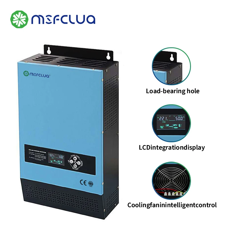 MSFCLUA 1000W Low-Frequency Solar Inverter Pure Sine Wave 24V/48V Wall-Mounted 1KW Hybrid Grid-Tie Inverter