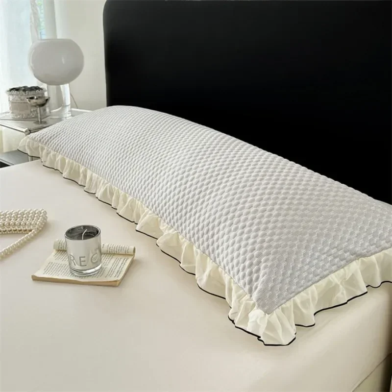 Summer Class A Cool Ice Bean Lace Ice Silky Feeling Pillowcase Couple Double 1.8m Pillowcase Extended Pillowcase No Pillow Core