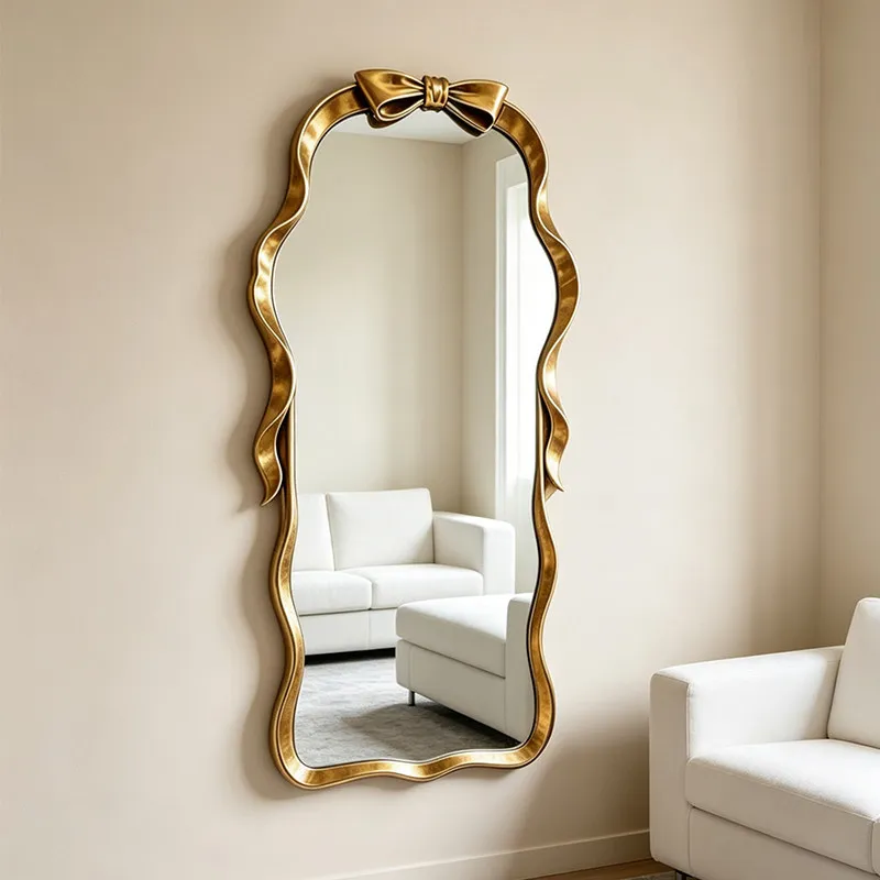 Funky Floor Mirror Luxury Big Long Bathroom Men Standing Bedroom Girls Full Body Mirror Moving Espelhos Living Room Decorations