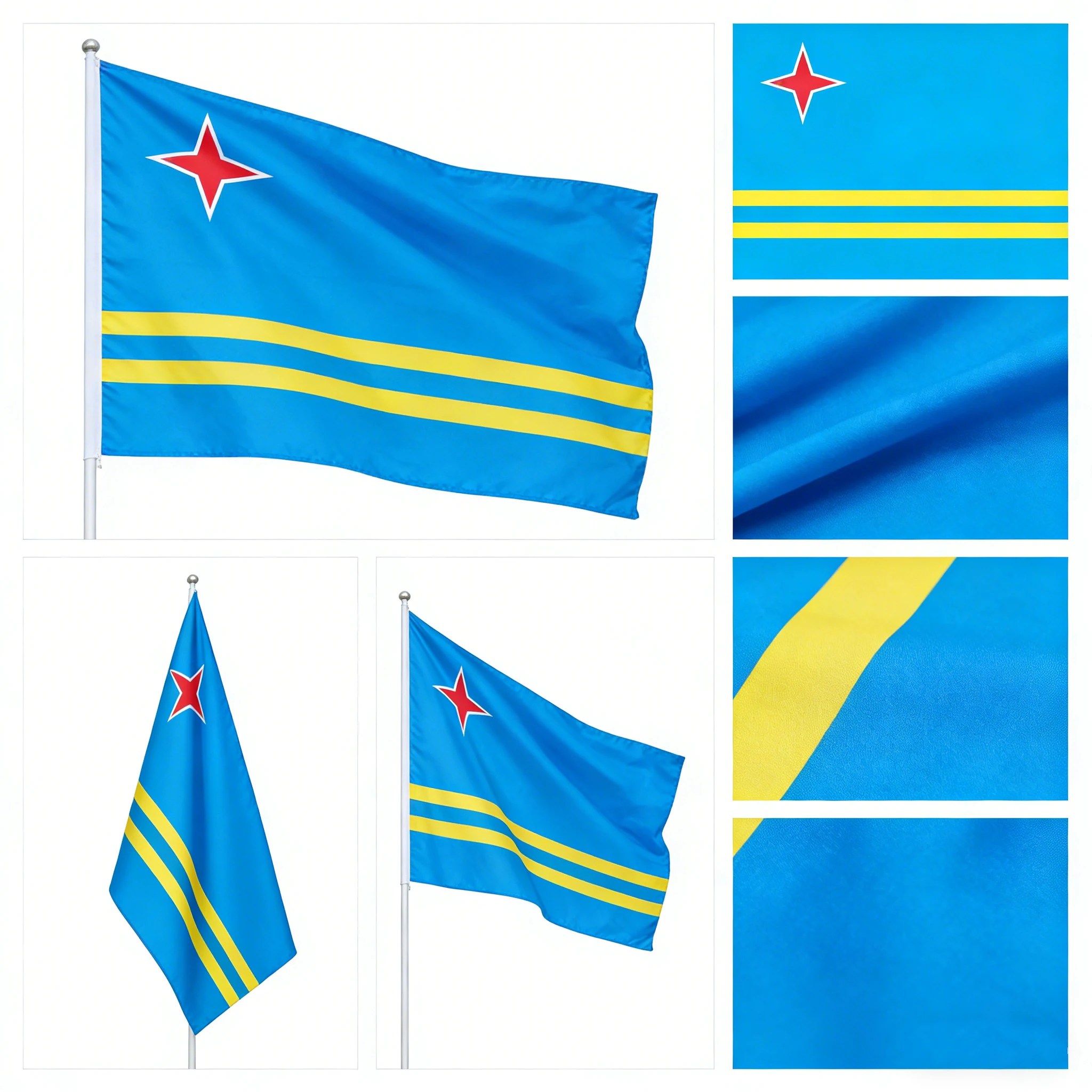 3x5ft Flag Of Aruba Durable, Brightly Colored Flag, Produced By Professional Factories, Can Be Hung In Various Places