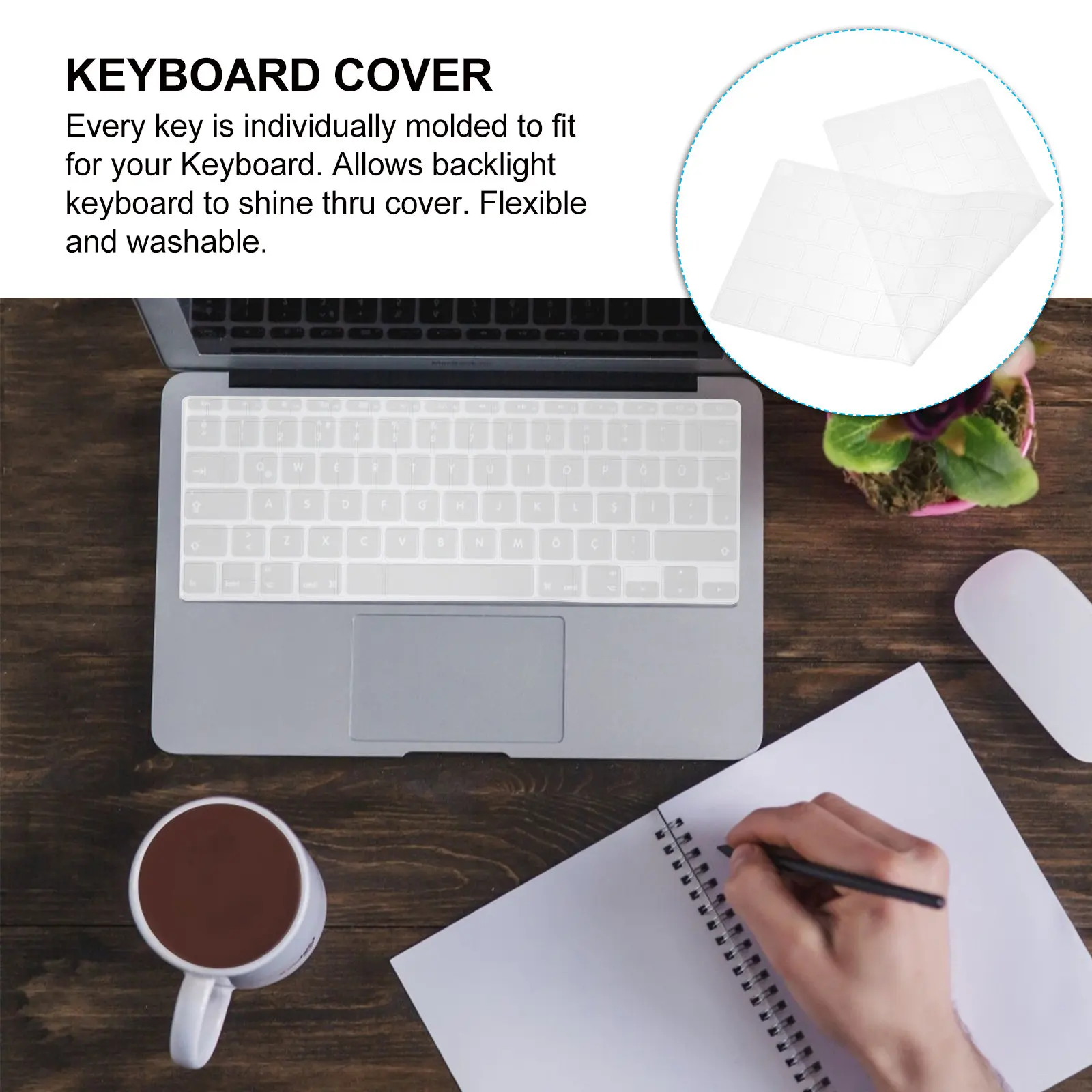 

Защитная пленка для клавиатуры, 12 шт., премиум-класса, из мягкого силикона, для защиты от проливания, с подсветкой, легко чистится, универсальный размер