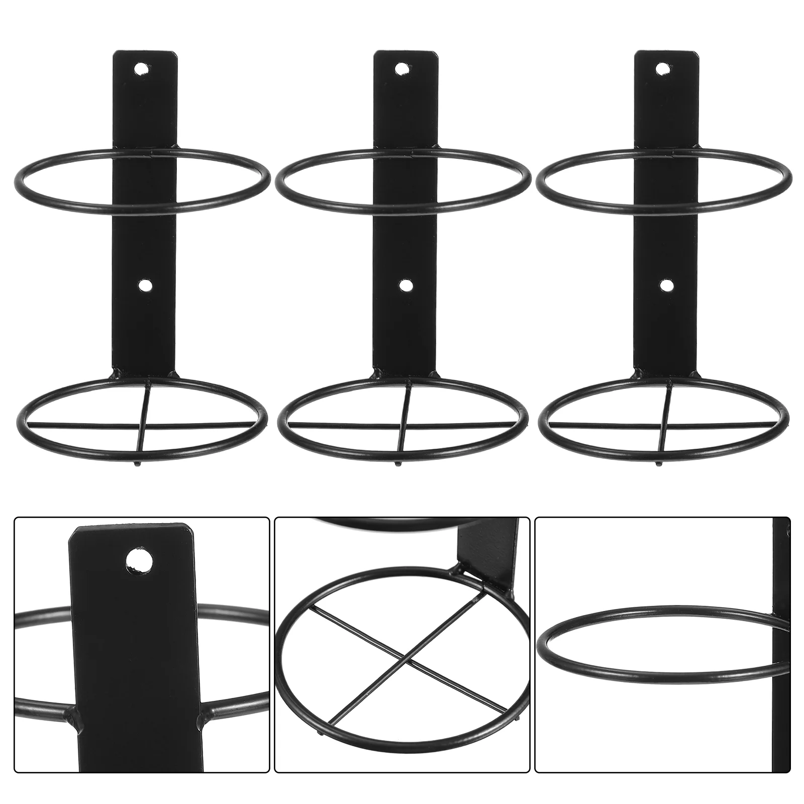 

6 Pcs Wall Mounted Bottle Holder Iron Rack Metal Display Office Barrel