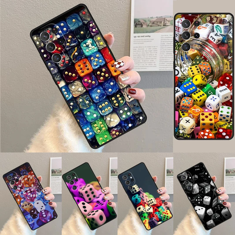 Cover For Samsung Galaxy S24 Ultra S21 S22 S8 S9 S10E Note 10 20 Plus FE S23 Lucky Dice Phone case Coque