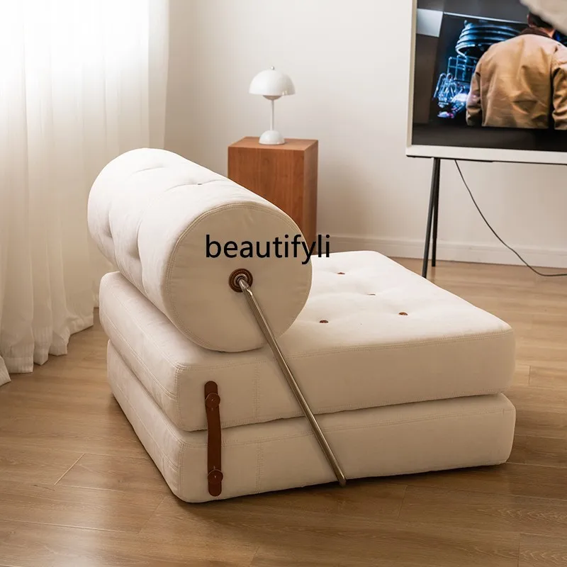 Small Apartment Living Room Bedroom Dual-use Sofa Bed Home Balcony Folding Leisure Fabric Lazy Sofa Tatami