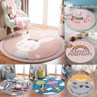 Cartoon Animal Circular Carpet Crawling Floor Mat for Girls and Children's Rooms Carpets for Bed Room Rugs Living Room