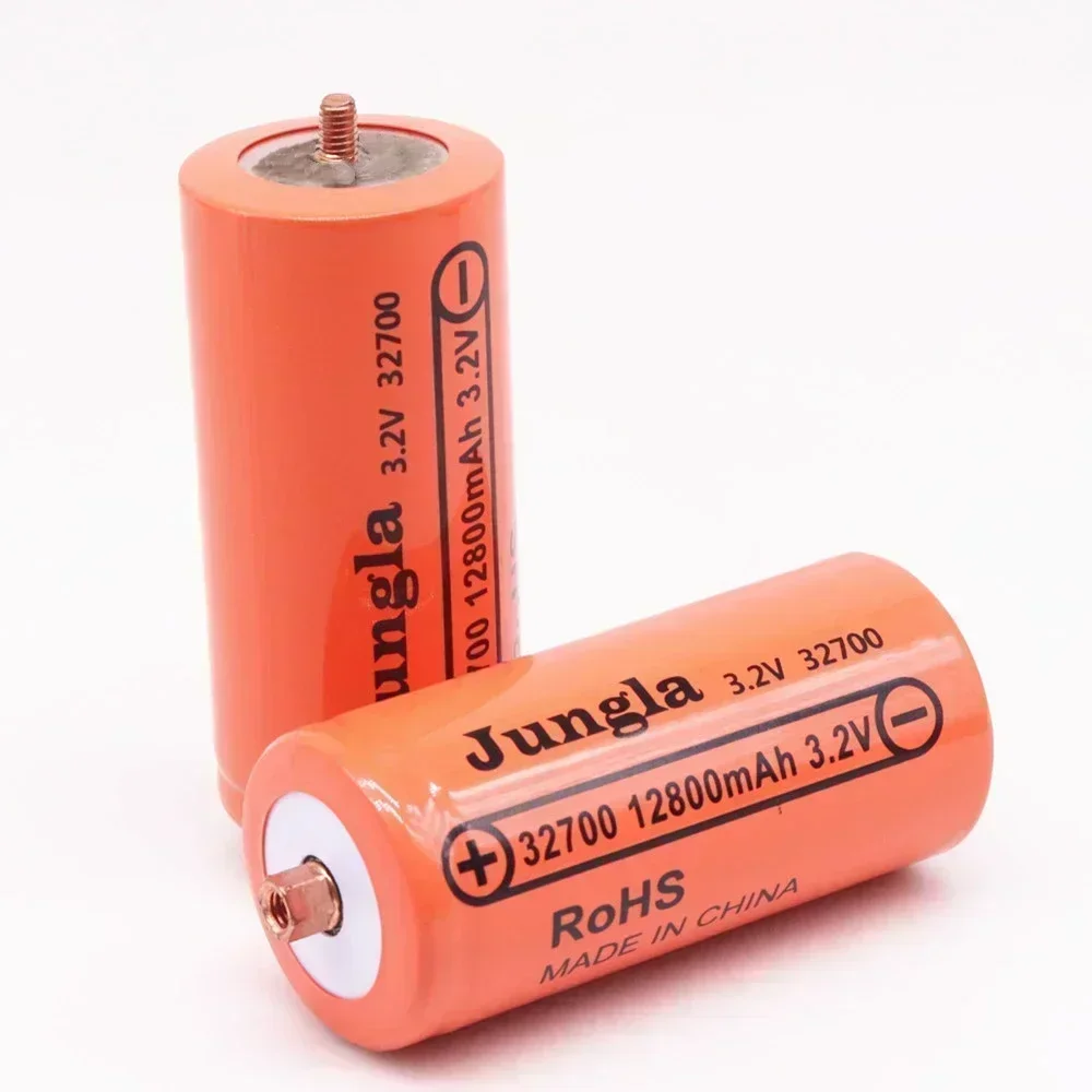 Bateria recarregável do poder do fosfato do ferro do lítio com parafuso, 32700, 12800mAh, 3.2V, LiFePO4, profissional, original, 4 PCes