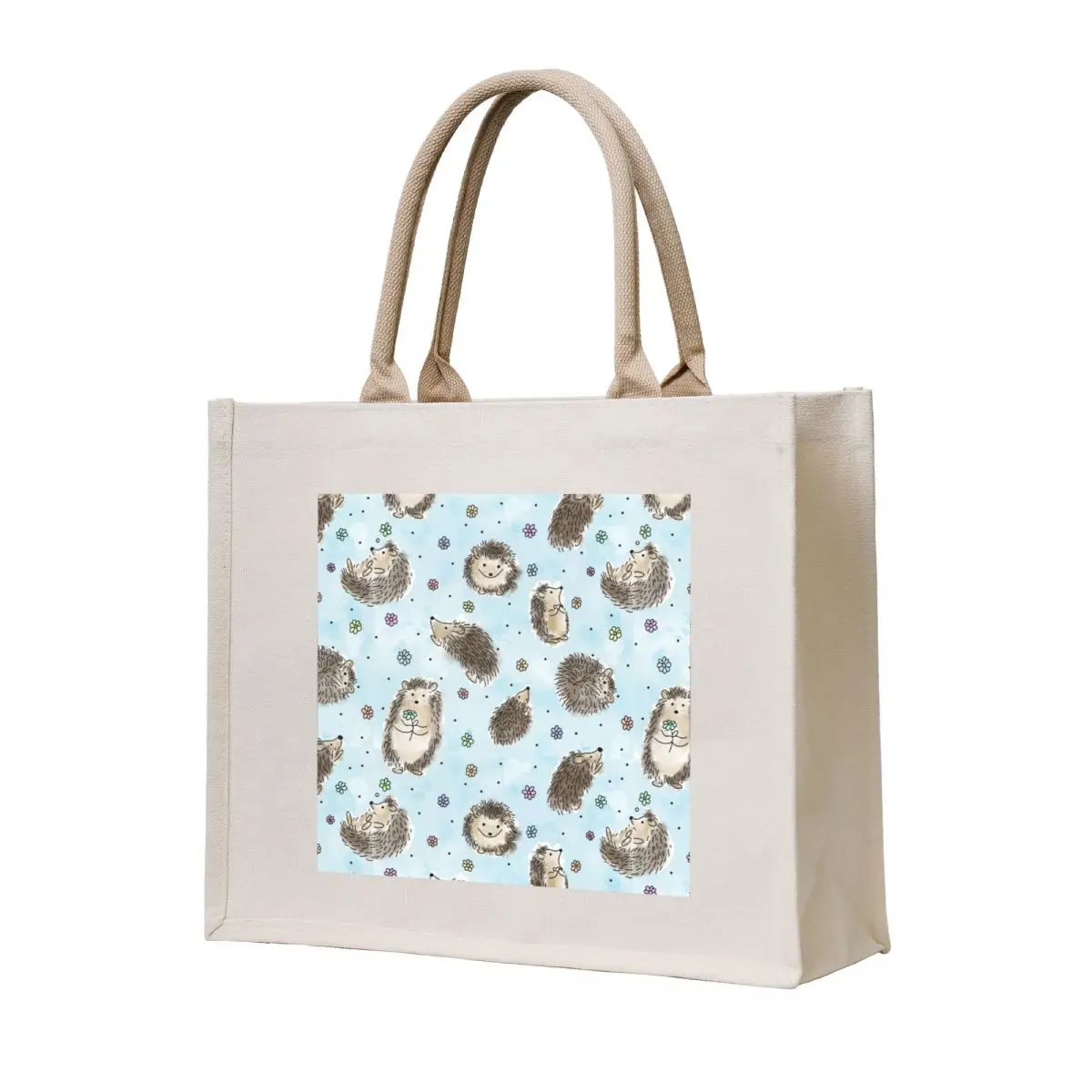 

Pastel hedgehog print Tote Bag Customizable tote bag great bag foldable reusable