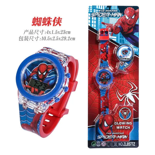 Flash Light Spiderman Kids Watches Toy for Boys Cartoon Disney Mickey Children Watch Girls Student Clock Gifts Free Shipping