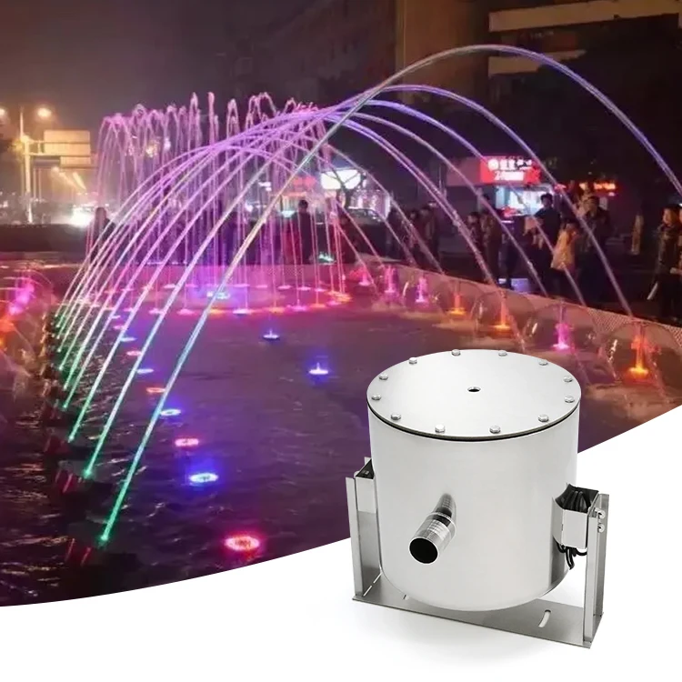

Outdoor Stainless Steel Jumping Jet Water Fountain Nozzle Underwater Rgb Color Changing Pool Waterfall Led Fountain Light