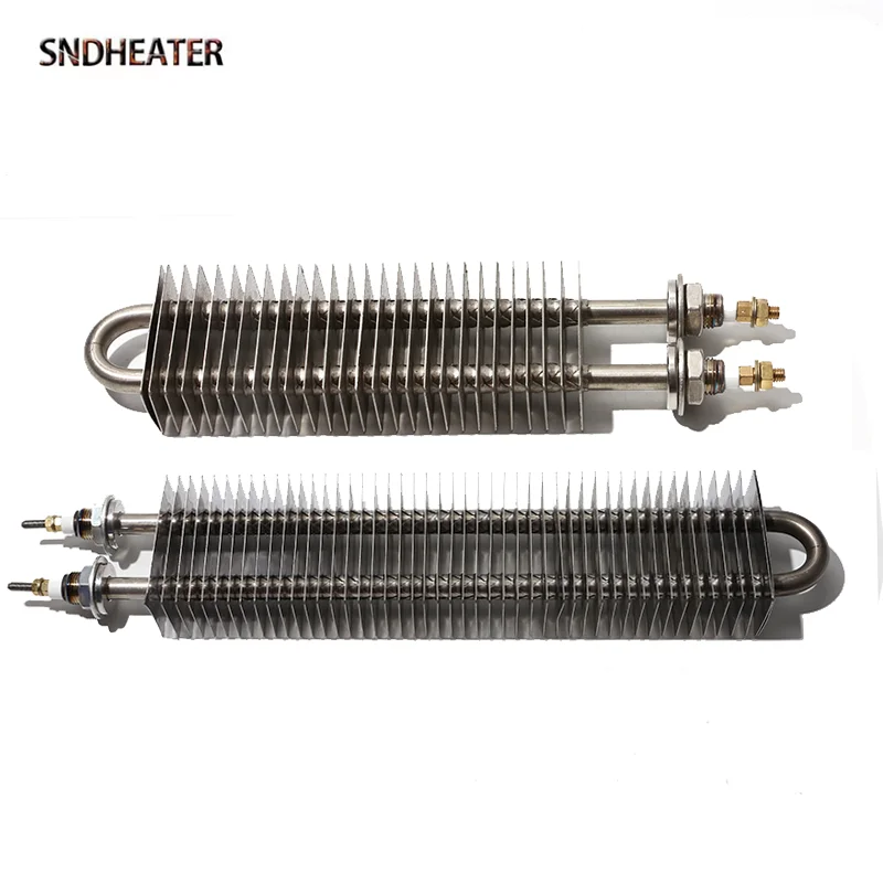 SNDHEATER 220V Industrial Square Fin Heater 300-400C M16 Thread Stainless Steel Heat Dissipation Fin Plate 200/300/400/500MM