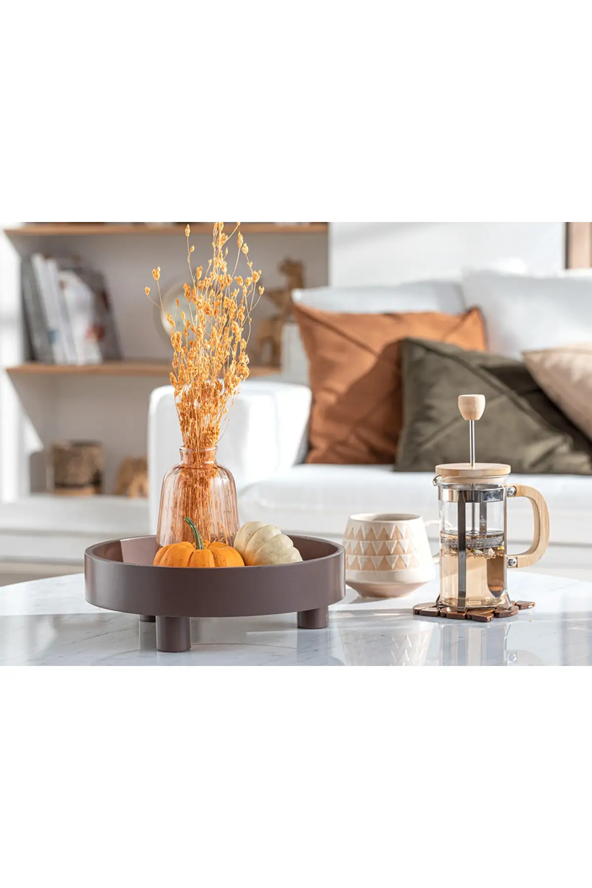 Decorative Tray 25,5x8x25,5 Cm Dark Coffee Decorative Lux Service Eat at the Presentation of Organizer Multi-Purpose Tray 2022 trend