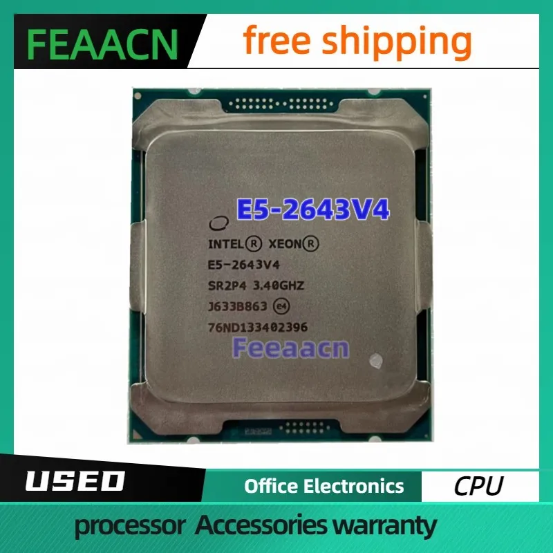 

Usado E5-2643V4 Xeon E5 2643V4 SR2P4 3,40 GHZ 6-Core 20MB SmartCache E5 2643 V4 FCLGA2011-3 TPD 135W Frete Grátis