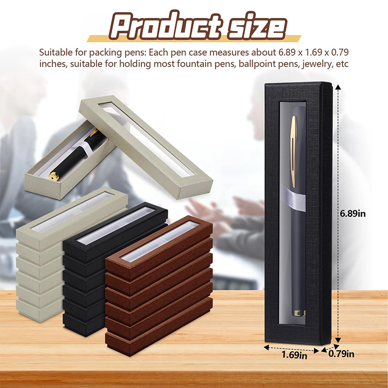 20 шт., пустая подарочная коробка для ручек с прозрачной крышкой, витрина для ручек, подарочная коробка для карандашей, картонная коробка с подушкой, шариковая ручка, подарочная коробка для ювелирных изделий
