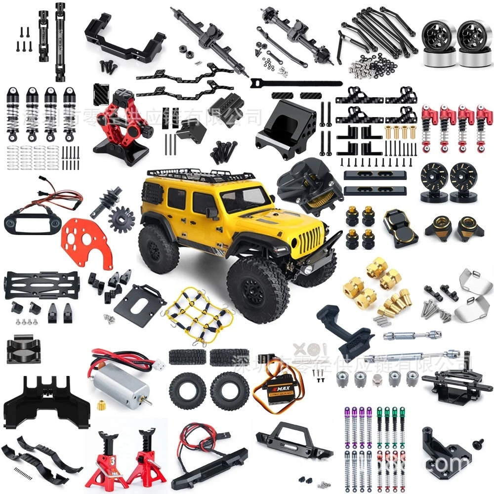 

SCX24 1/24 Scale RC Crawler Upgrade Parts Kit Drive Shafts Shock Absorbers Fenders Servo Links Wheel Hubs For RC Off Road Truck