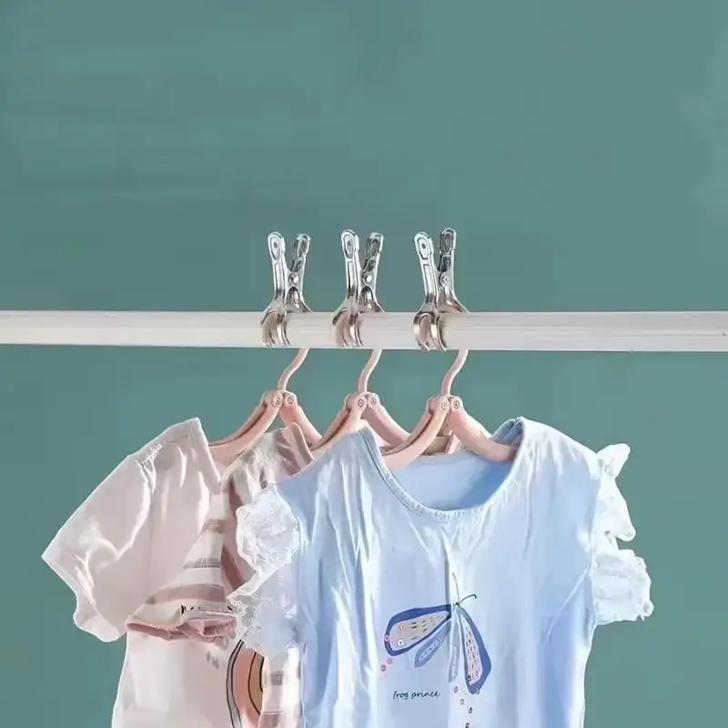 5 Stück rutschfeste, winddichte Wäscheklammern aus Edelstahl, langlebig, ideal für Socken, Handtücher, den Einsatz im Haus, im Badezimmer und auf dem Balkon. – Detail 3