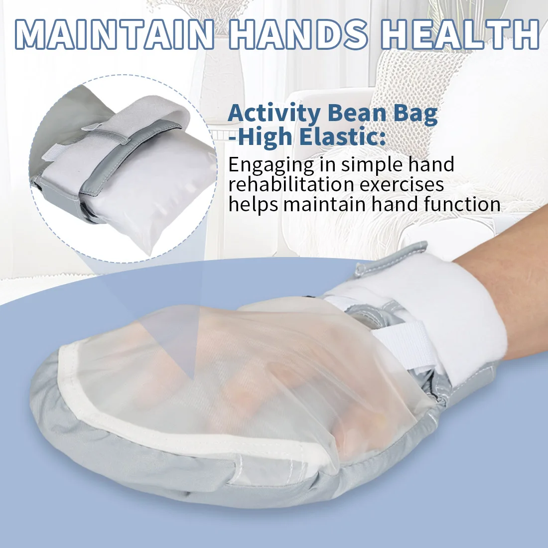 

Ehucon Visible Restraint Gloves with Bed Straps Breathable Ergonomic Anti-Scratch Mitts for Dementia/Elderly Nursing Care (2PCS)