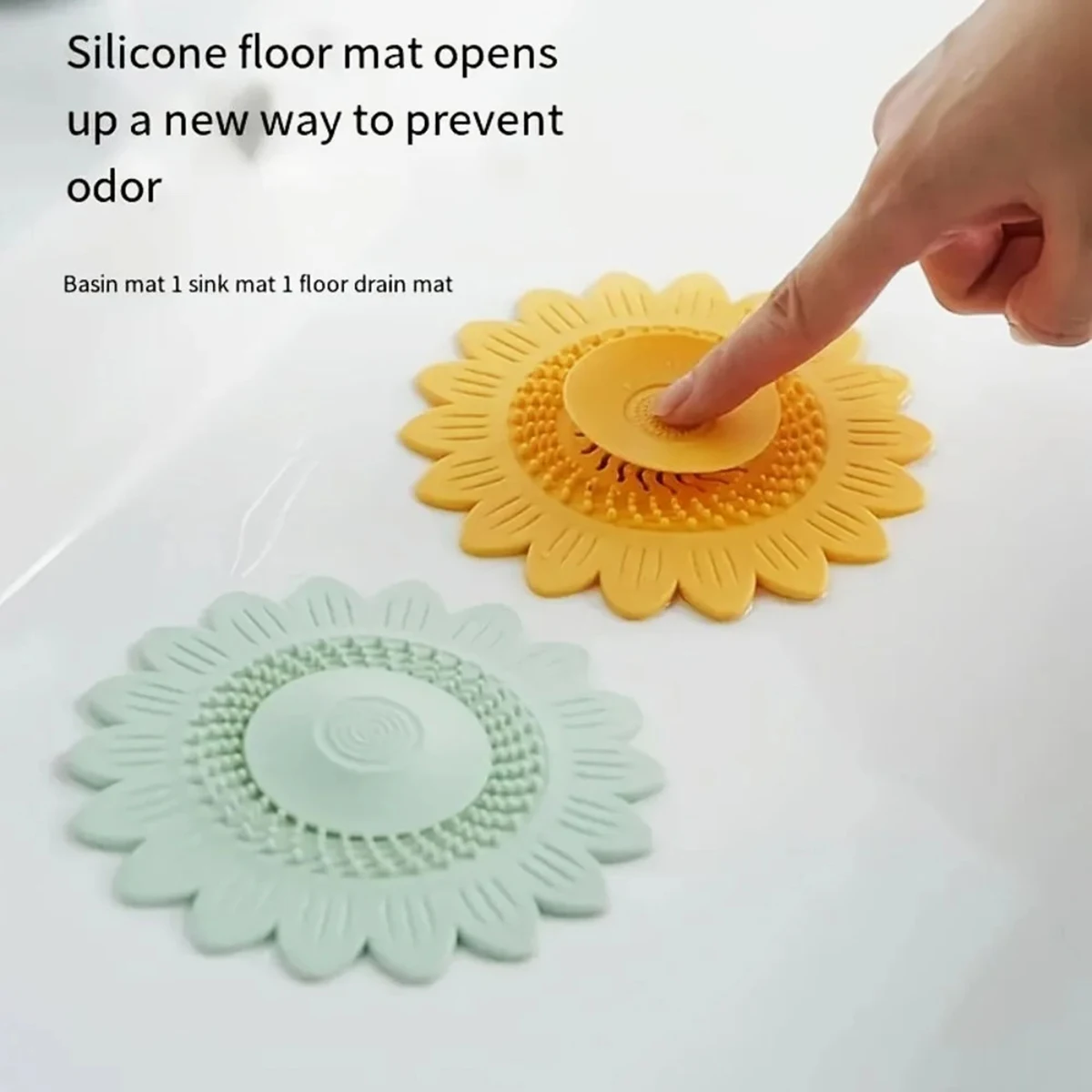 Household Sink Filter Hair Catcher Anti-Clog Hair Stopper Floor Drain Cover Flower Design Drain Cover Filter Bathroom