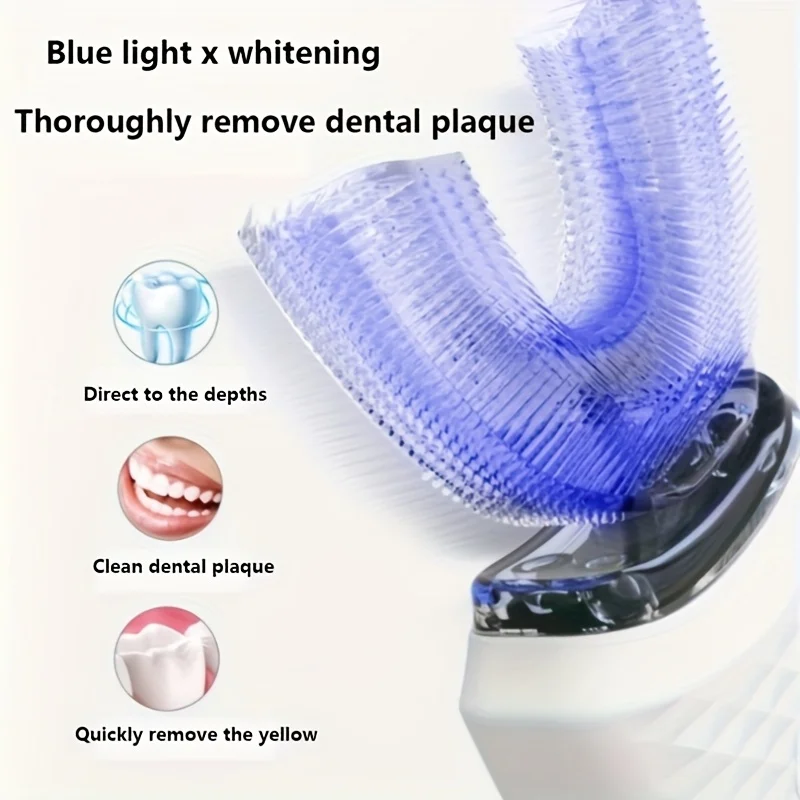 Portable U-shaped electronic silicone toothbrush image 4