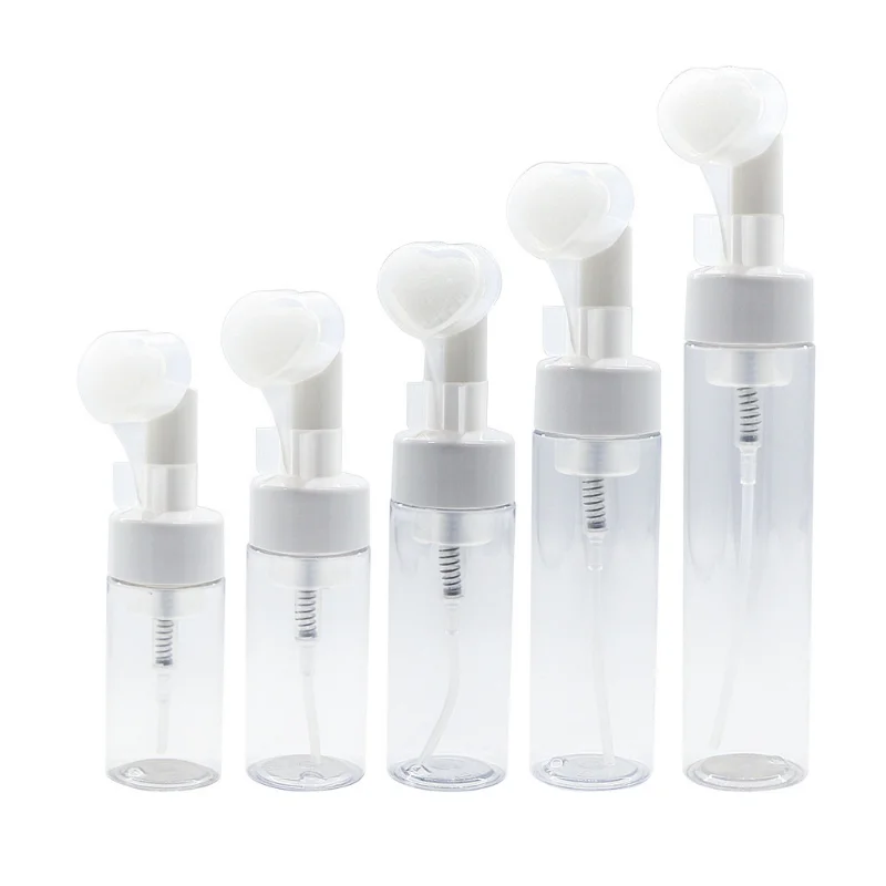 Soap Foaming Bottle Facial Cleanser Foam Maker Bottle with Silicone Clean Brush Portable Facewashing Mousse Foam Bottles