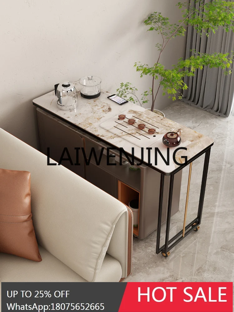 RWJ Movable Stone Plate Tea Table Household Boiling Water Small Tea Trolley
