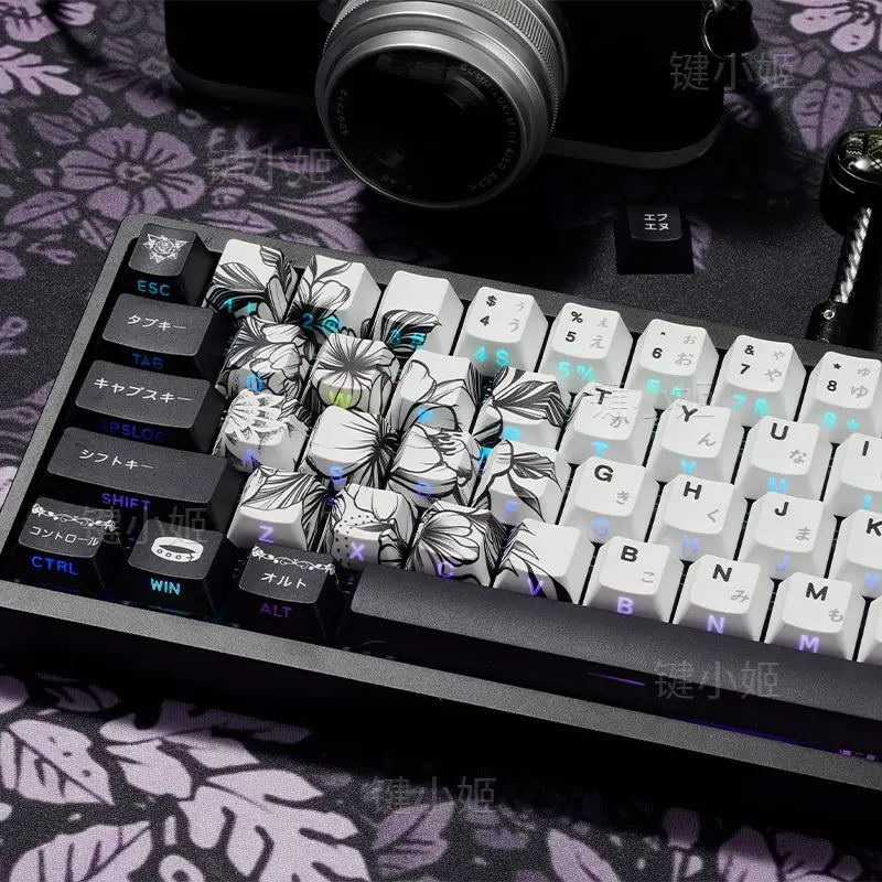 

130 клавиш Reze Keycaps Chainsaw Man Theme Anime PBT Dye-sub Keyboard Keycap PBT Cherry Profile Keycap для Made68 Mad68 Wooting 60