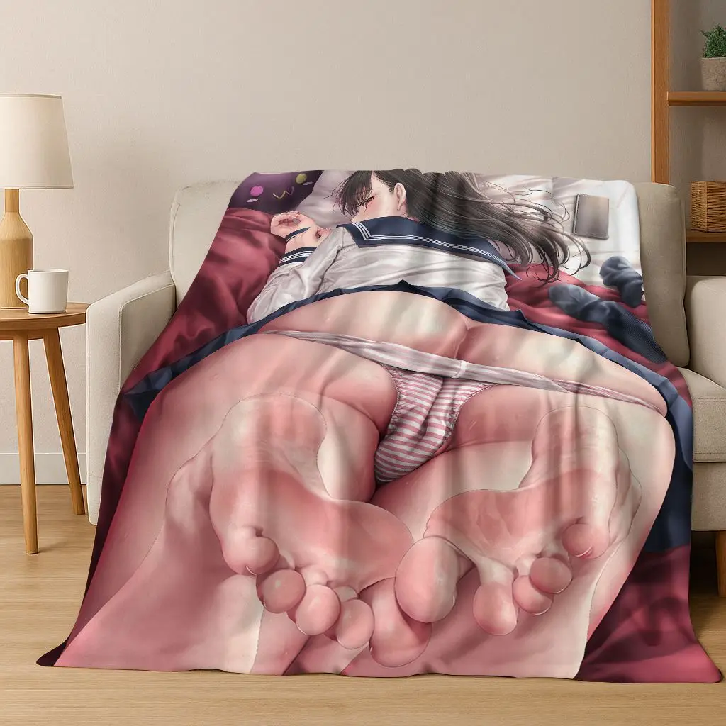 

HD Beauty Sexy Girl Lace Lady Cartoon Anime Characte Art Flannel Blanket,Cozy Soft Throw Blanket for Home Bedroom Bed Sofa Cover