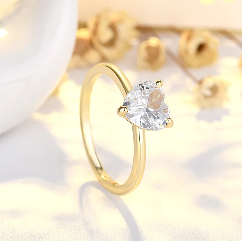 S925 Sterling Silver Waterdrop Zircon Ring for Women Classic Lady Simulated Diamond Engagement Ring Bridal Jewelry