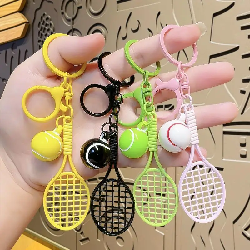 Sports Mini Tennis Keychain Tennis Ball Key Ring Bag Pendant Party Favors For Boys Girls School Carnival Reward Gift