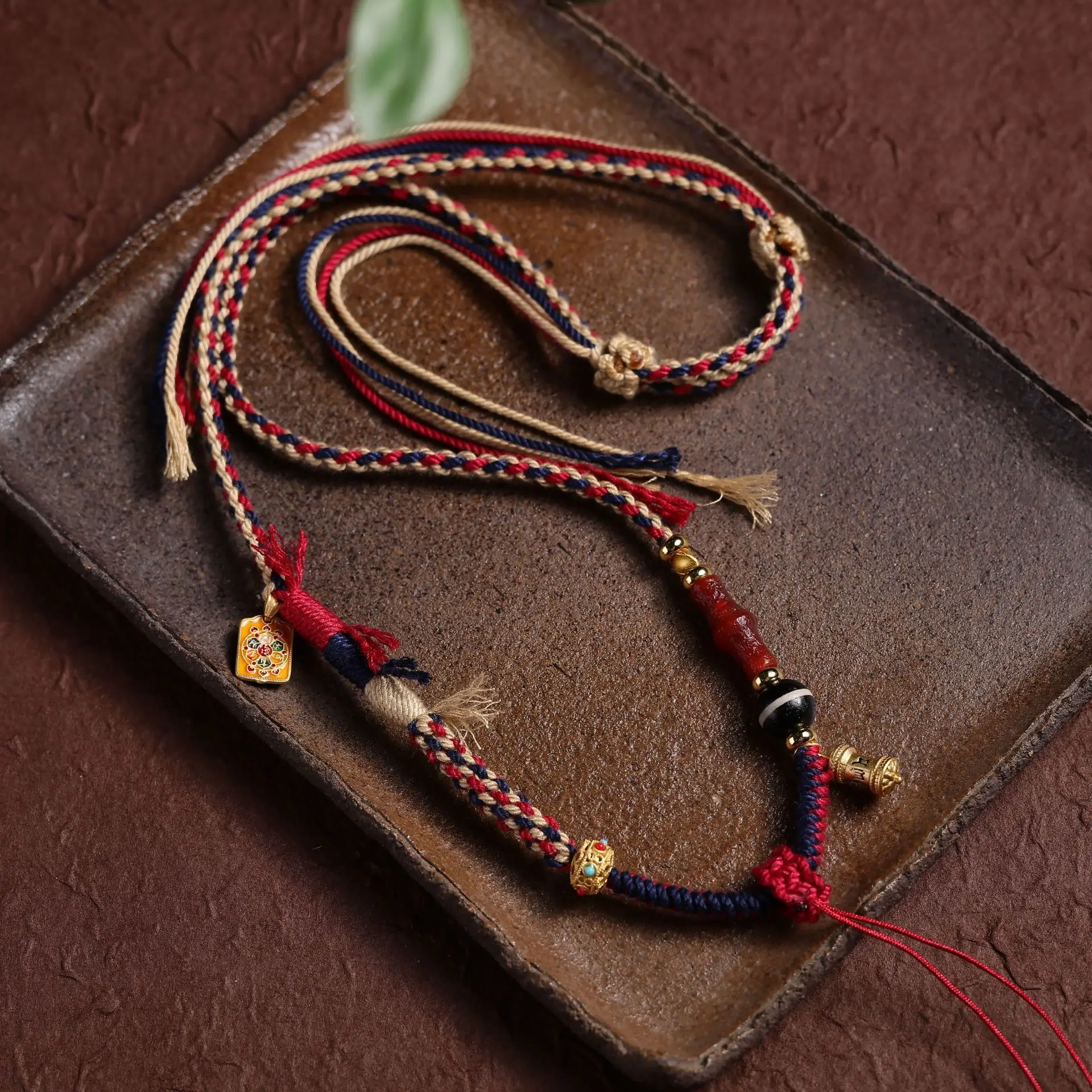 

Тибетское ручное натертое хлопковое ожерелье с подвеской на шею в этническом стиле Танка Будда Бренд культурный и игривый элитный подвесной ручной работы