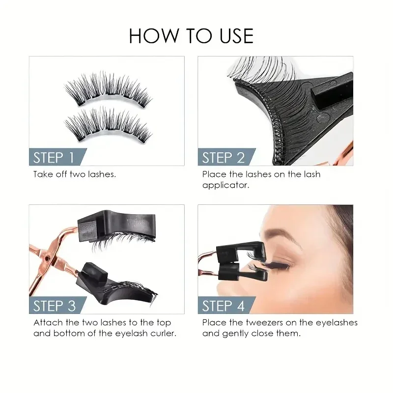 8pcs Magnetic Eyelash Kit Natural False Lashes Waterproof Eyelashes Extension Kit Reusable Wispy False Eyelashes Makeup Tools