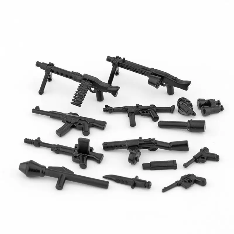 WW2 Military Figure Weapons Soldiers German British Soviet Army Building Blocks Rifles Submachine Thomas 98K Gun Bricks Toy J042