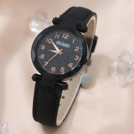 2pcs/set Women Watch Set, Elegant Women PU Leather Quartz Watches Analog Fashion Wristwatch Sets, Ideal Choice for Gifts.