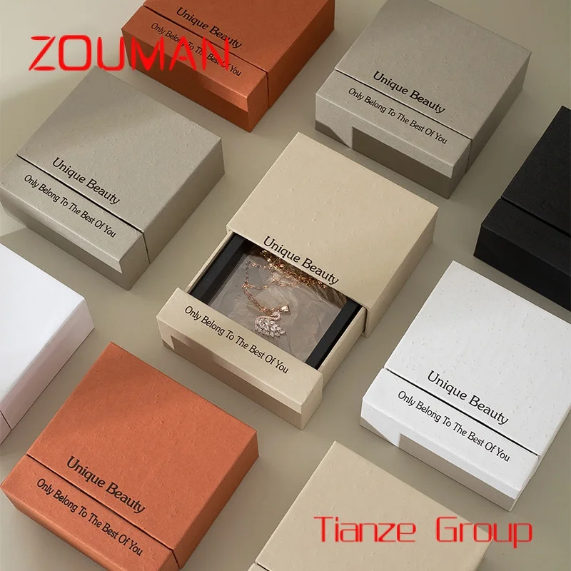 Custom , Custom Print Luxury Paper Cardboard Necklace Bracelet Jewelry Packaging Anti-oxidation Suspension Drawer Gift Boxes