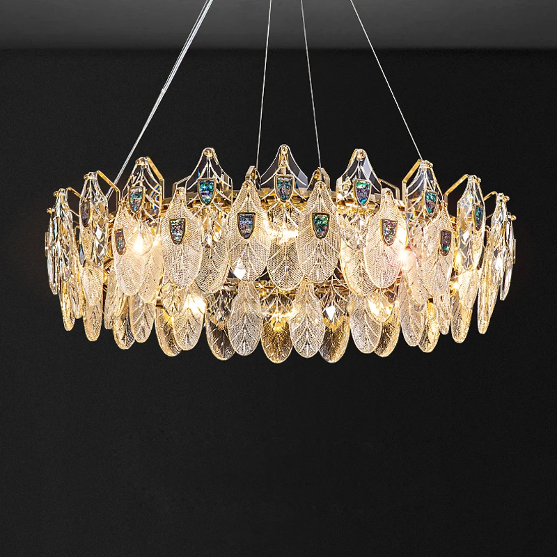 LED Postmodern Colorized Peacock Gold Designer Lustre Suspension Luminaire Lampen Hanging Lamps Pendant Light For Living Room