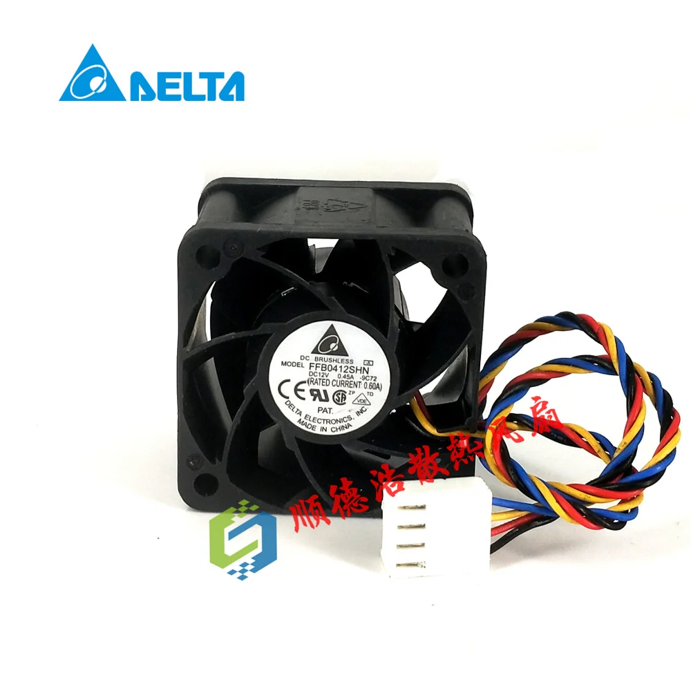 Delta Electronics FFB0412SHN 9C72 DC 12V 0.45A 40x40x28mm 4-Wire Server Cooling Fan