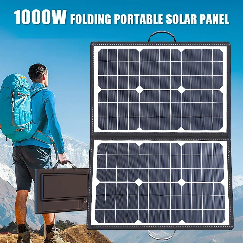 

1000W Solar Panel Kit Complete Camping Foldable Solar Power Station Portable Generator Charger 18V for Car Boat Caravan Camp