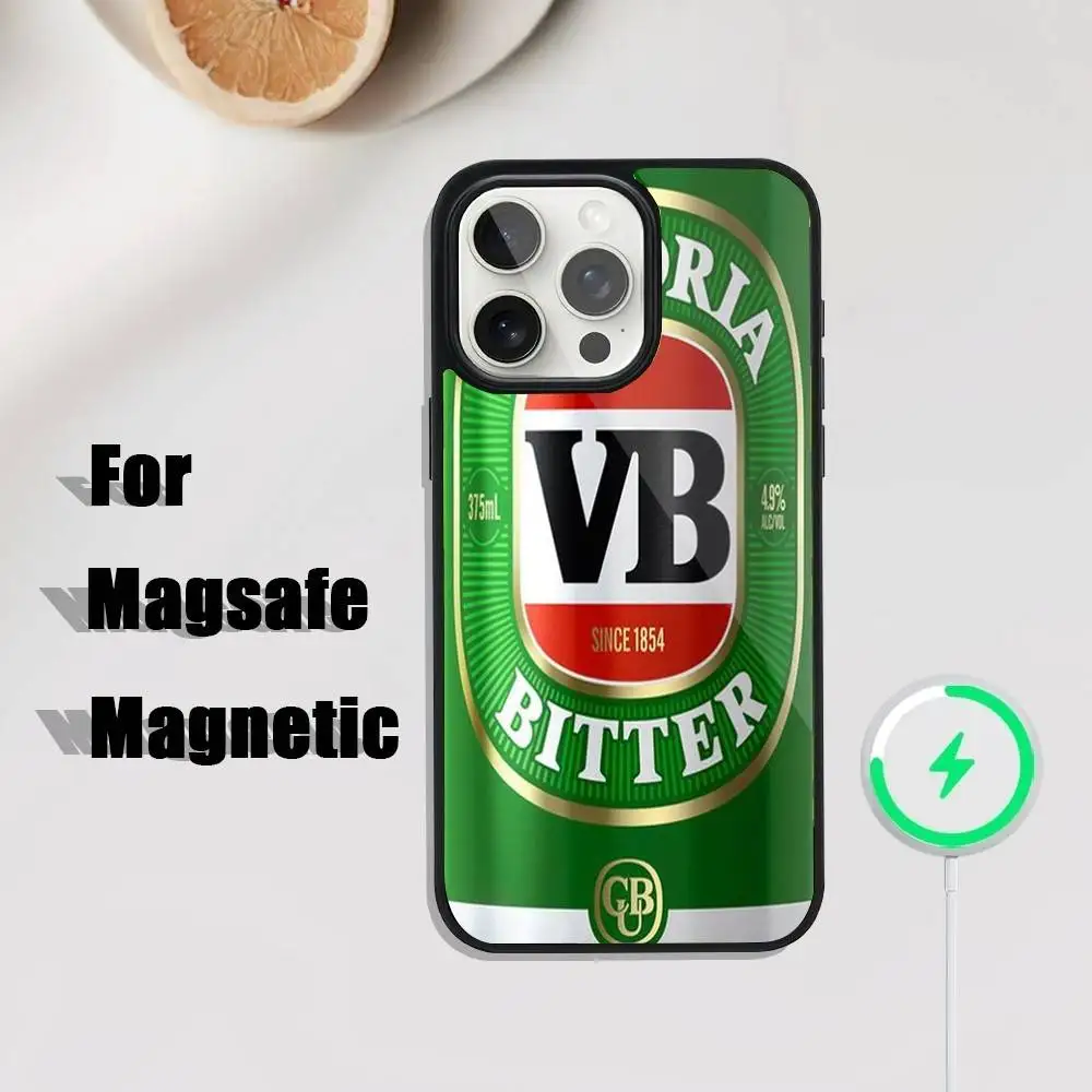 Funda de teléfono Bitter VB para iPhone 16,15,14,13,12,11,Plus,Pro,Max Mini Magsafe carga inalámbrica magnética