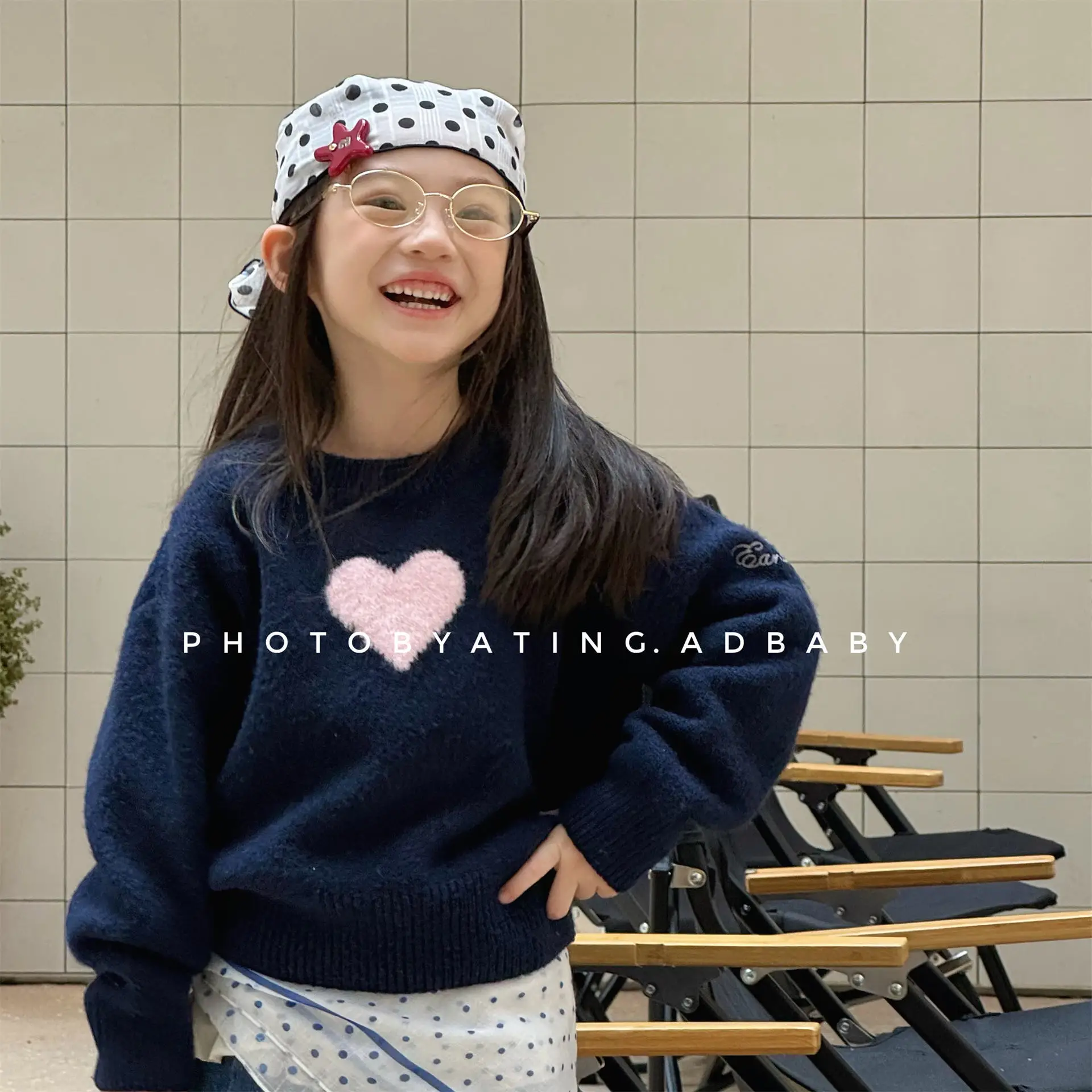 

2025 Winter New Children Thick Warm Sweater Baby Knit Pullover Boys Girls Heart Sweater Kids Long Sleeve Casual Tops