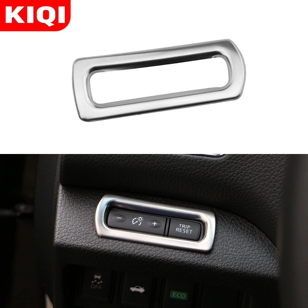 Stainless Steel for Nissan X-TRAIL Xtrail T32 Qashqai J11 2014-2021 Interior Trip Reset Odograph Frame Button Cover Trim