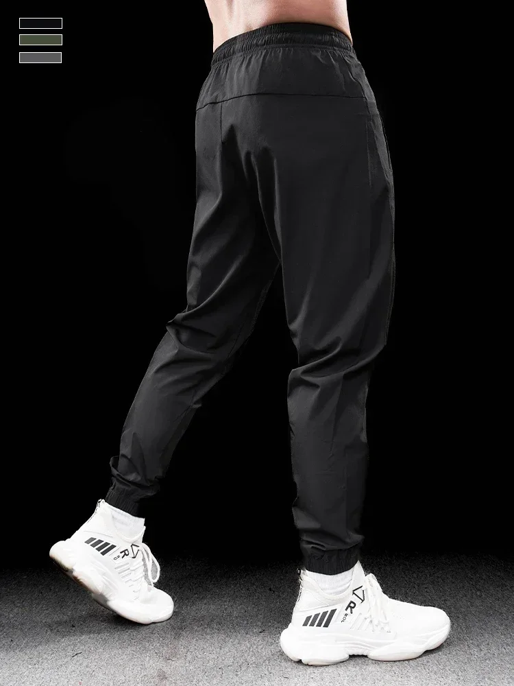 Men Running Sports Fitness Trousers Ice Silk Sweatpants Gym Loose Fit Training Pants Daily Casual Athletic Trousers Big Size 5XL