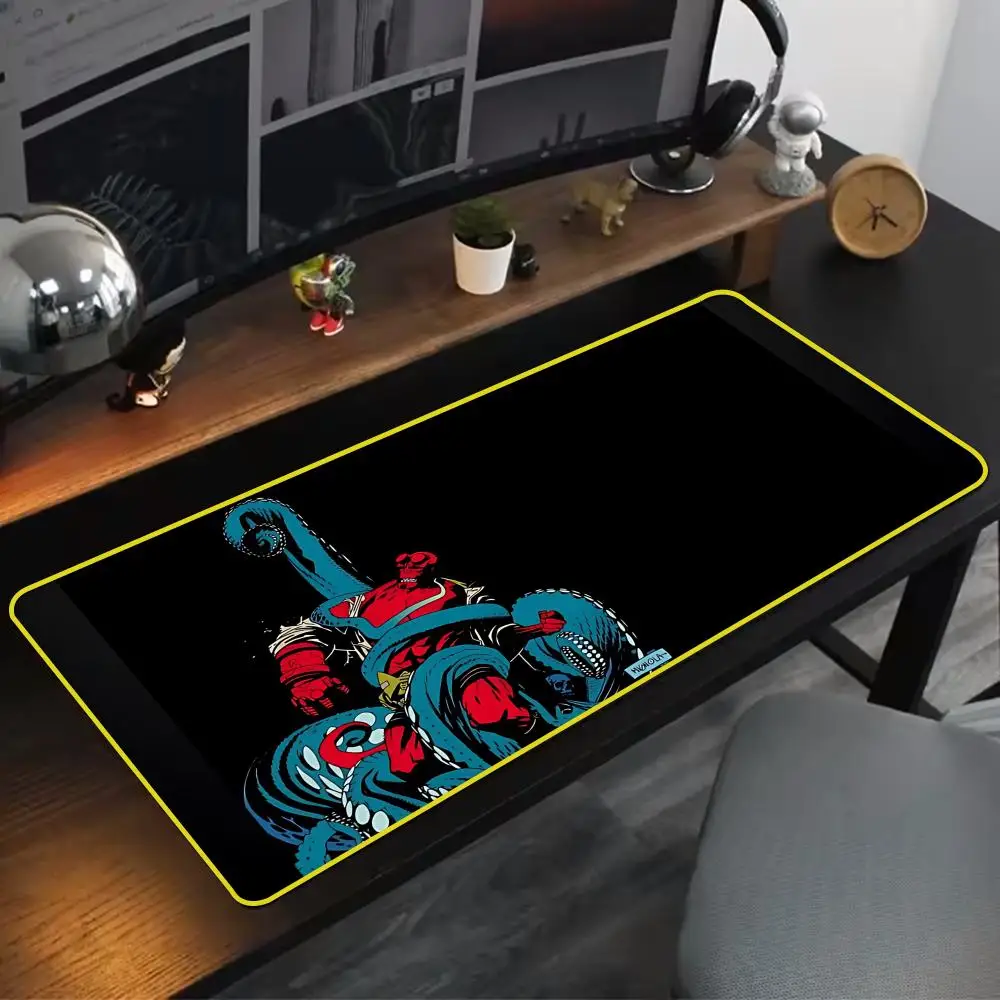 Cool H-Hellboy Mouse Pad 90x40cm Colorful Lock Edge Pure Natural Rubber Desktop Anti slip Large Mouse Pad