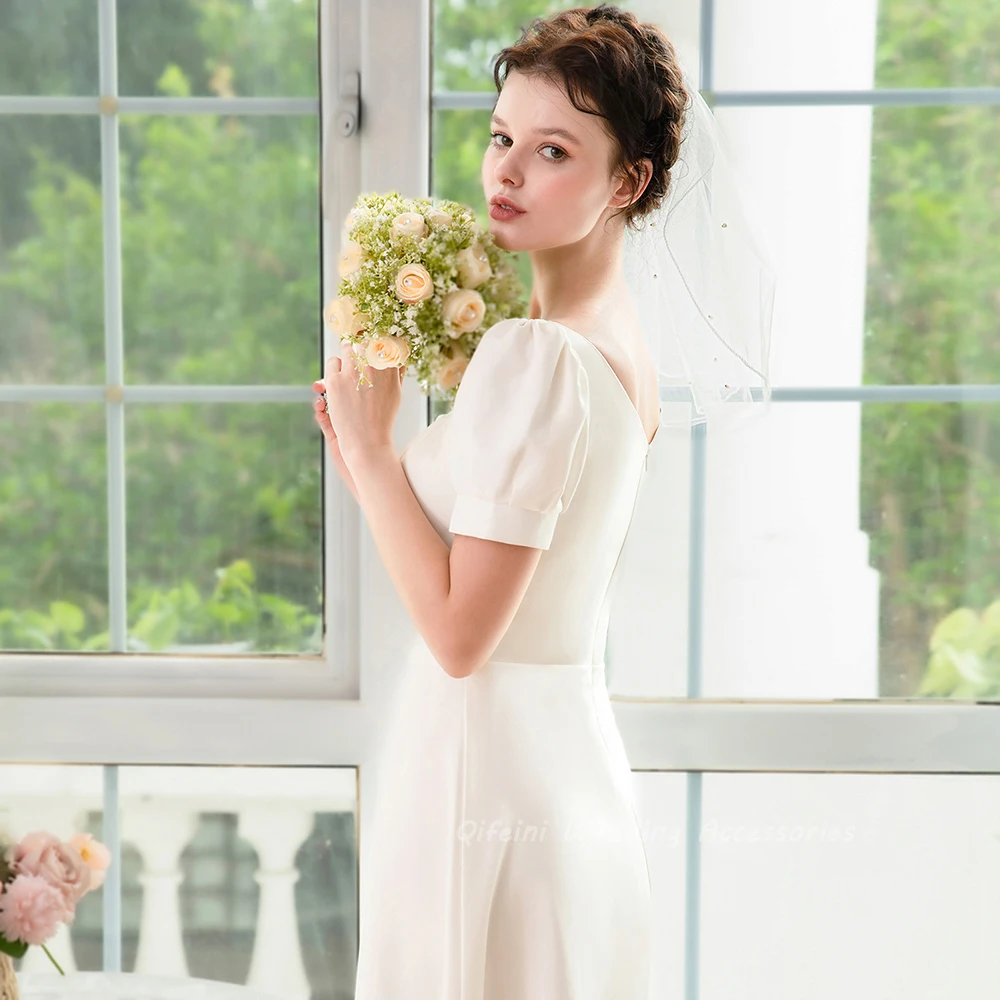 Simple Pearl Beaded Short Wedding Veil with Comb Marriage Shoulder Bridal Veils Accessories image 3