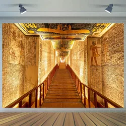 Ancient Egypt Theme Backdrop Egyptian Pharaoh Place Temple Mosque Corridor Photography Background Party Decoration Banner Poster