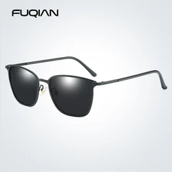 Classic Square Polarized Sunglasses Men Luxury Metal Rectangle Sun Glasses Male Vintage Night Vision Driving Shades UV400