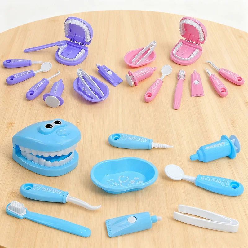 Brinquedo interativo para dentista infantil, médico dentário, dramatização, auxílio para escovar os dentes, um presente de feriado